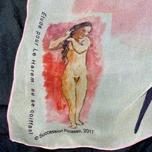 Silk Scarf Pablo Picasso: Etude pour le Harem : nu se coiffant